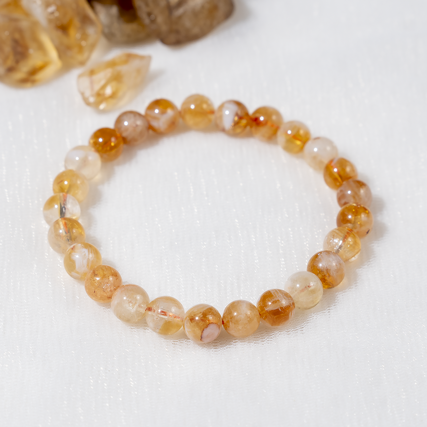 8mm Crystal Bracelets | Natural Citrine | Healing Gemstone Bracelet