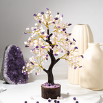 300 Chips Amethyst & Rose Quartz Crystal Tree – Healing Crystal Tree of Life Décor