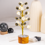 Selenite & Black Tourmaline Crystal Tree – Tree of Life Healing & Energy Protection Décor
