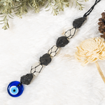 Black Tourmaline & Selenite With Evil Eye Crystal Car Hanger and Home Decor