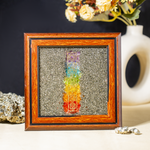 Raw Pyrite Frame with 7 Chakra Stones