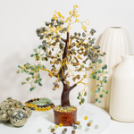 300 Chips Money Magnet Gemstone Tree, Crystal Tree Of Life