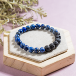 Lapis Lazuli Diffuser Bracelet With Lava Beads