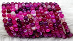 Natural Pink Banded Agate Round Beads