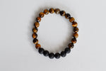 Tiger Eye Diffuser Bracelet With Lava Beads