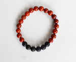 Red Jasper Diffuser Bracelet With Lava Crystal Beads