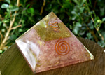 Rose Quartz Orgone pyramid Clear Quartz Pencil