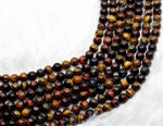 Natural Multi Tiger Eye Round Beads