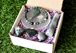 Moss Agate Crystal Gift Set , Real Polished Gemstones.