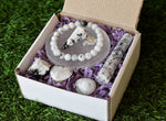 Rainbow Moonstone Crystal Gift Set, Real Polished Gemstones.