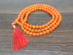 One (1) Natural 8mm Red Onyx Mala With 108 Prayer Beads perfect For Mediation Carnelian Jap Mala Necklace