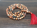 One (1) Natural 8mm Fire Agate Mala With 108 Prayer Beads Perfect For Mediation Fire Agate Jap mala ~ Mala Necklace ~ JP517