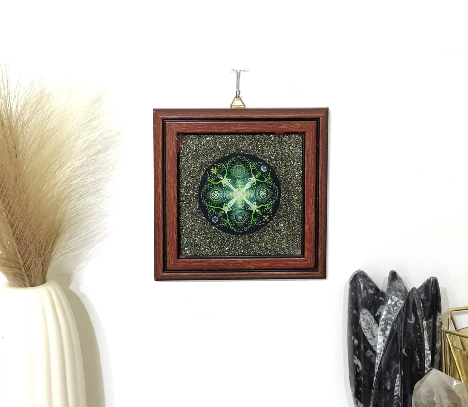 Pyrite Frame with Numinosity Mandala Art