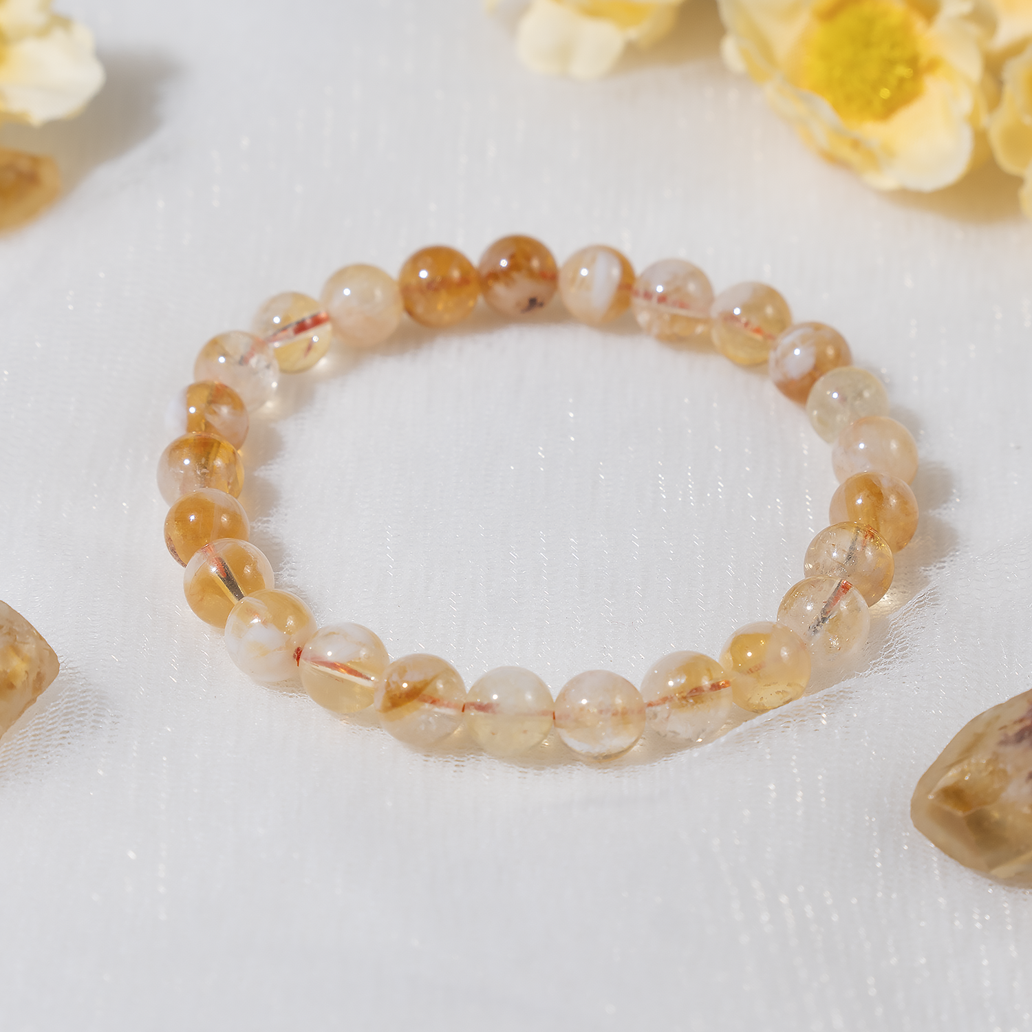 8mm Crystal Bracelets | Natural Citrine | Healing Gemstone Bracelet