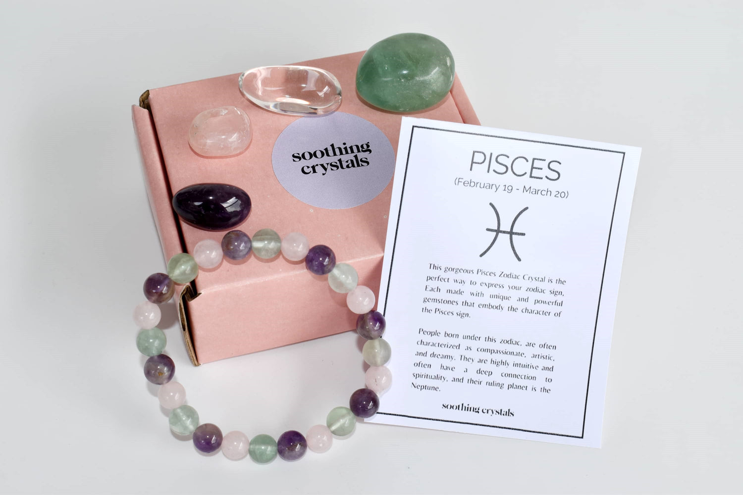 PISCES Zodiac Crystal Kit, Bracelet & Tumbles