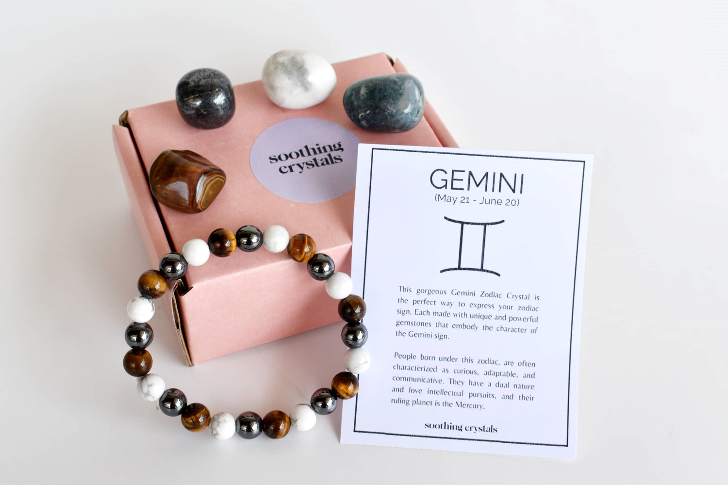 GEMINI Zodiac Crystal Kit Bracelet & Tumbles