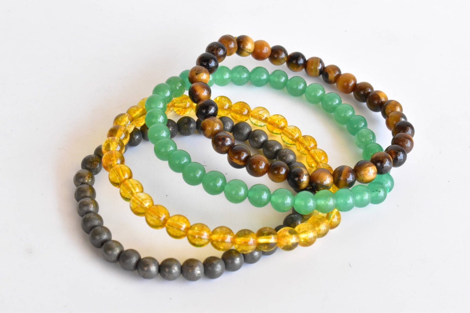Abundance and Wealth Bracelets Set, 6mm Beaded Bracelets (Pack of 4)