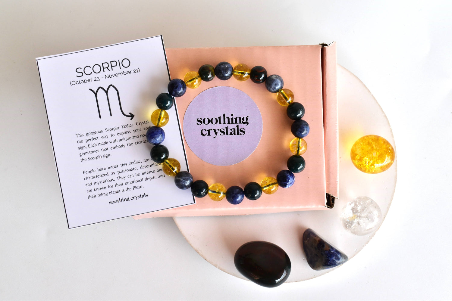 SCORPIO Zodiac Crystal Kit Bracelet & Tumbles