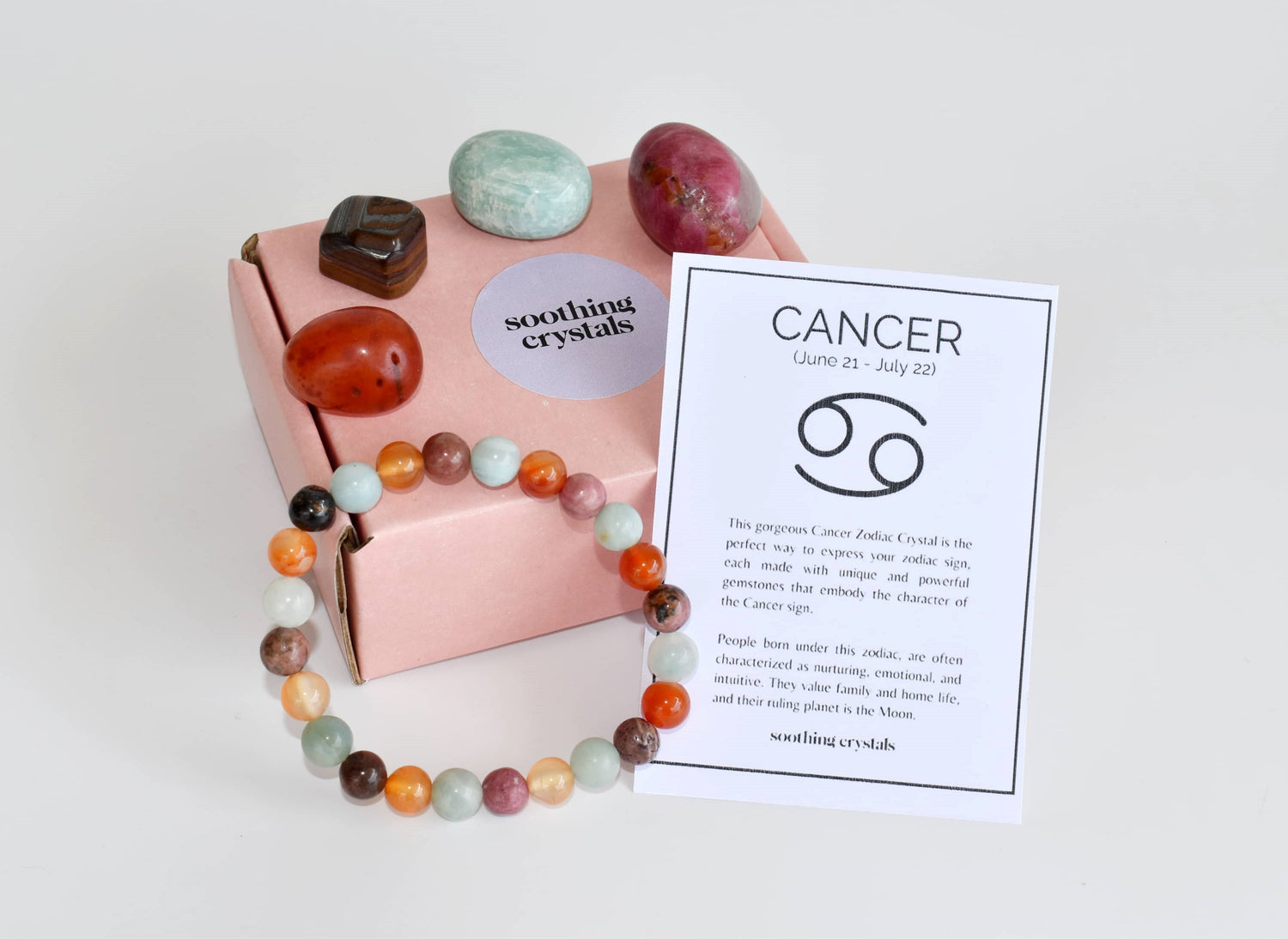 CANCER Zodiac Crystal Kit, Bracelet with Tumbles