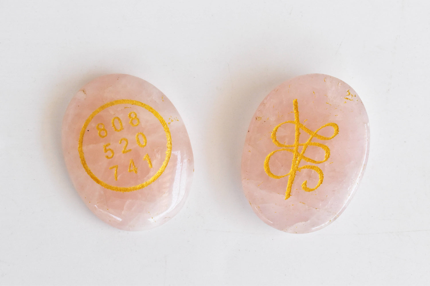 Polished Rose Quartz Zibu Stones, Flat Oval Stones