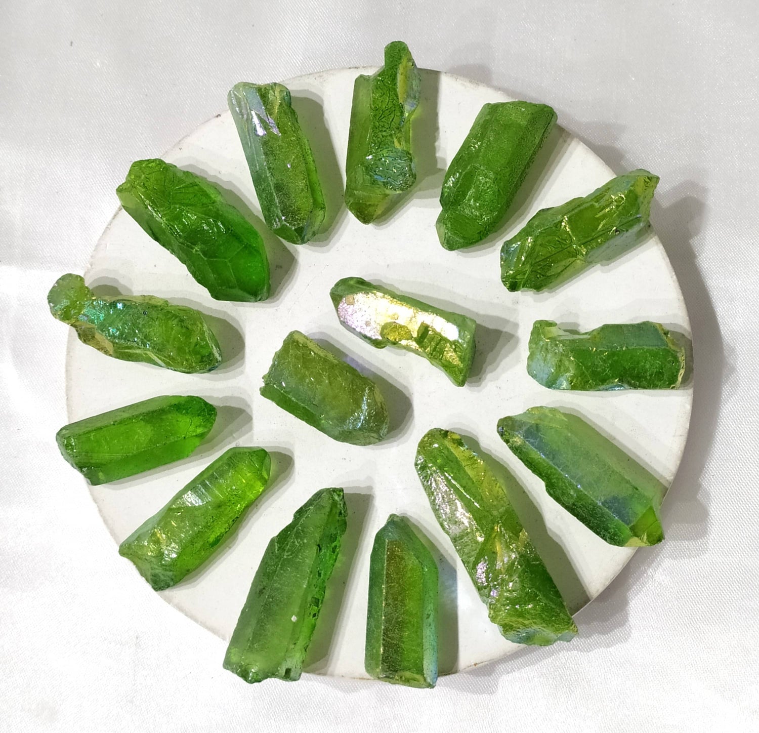 Green Aura Quartz Raw Points