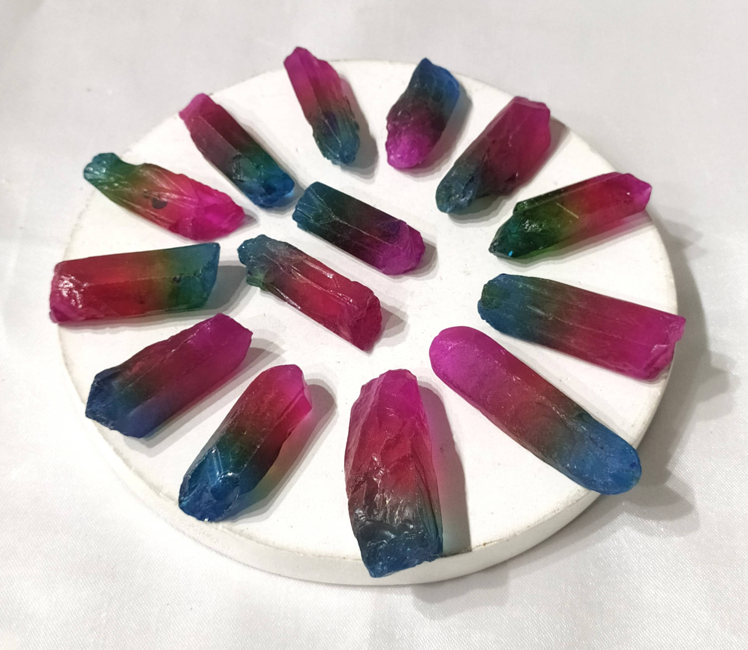 Multicolor Aura Quartz Raw Points