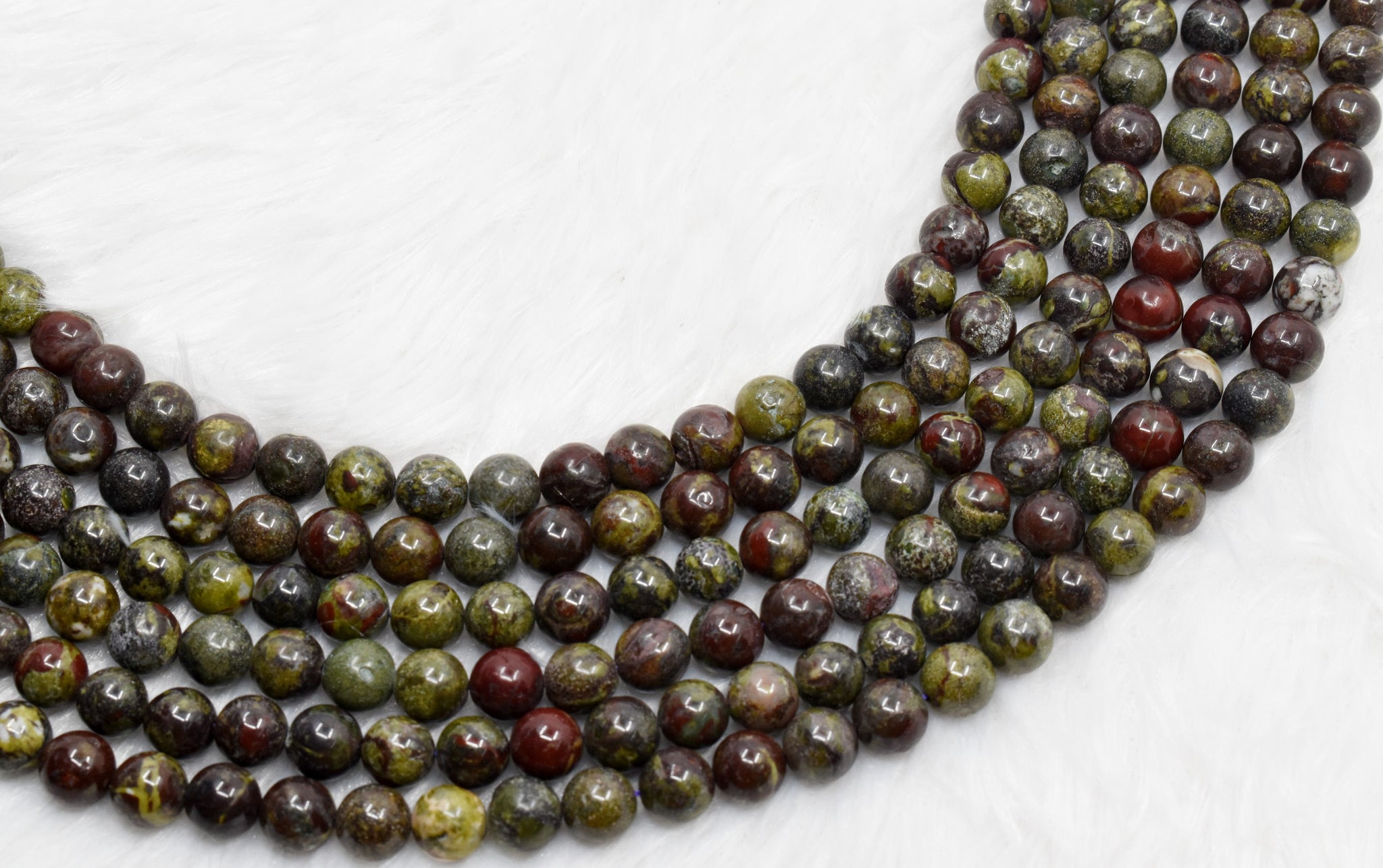 Natural African Bloodstone Round Beads