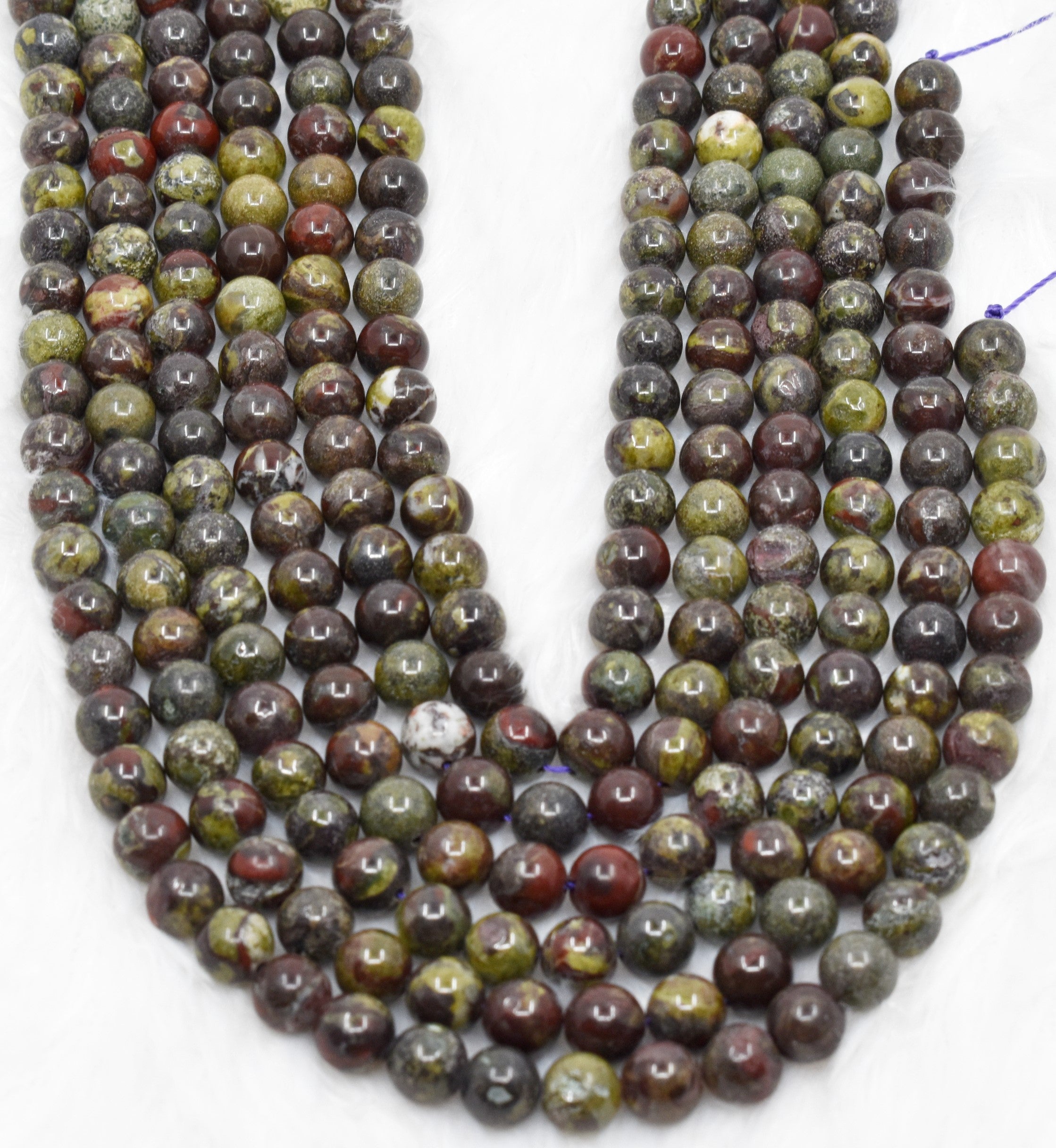 Natural African Bloodstone Round Beads