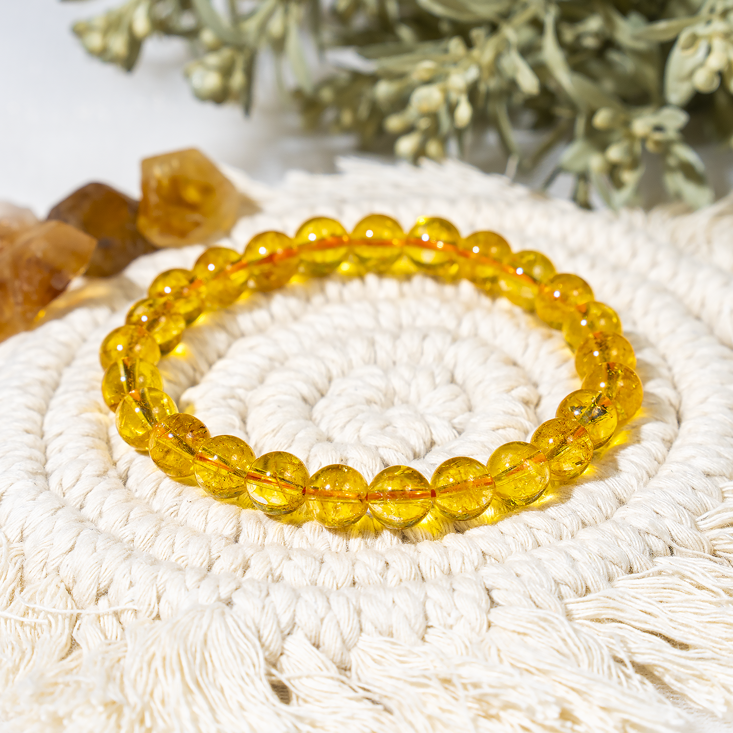 8mm Crystal Bracelets | Heated Citrine | Healing Gemstone Bracelets