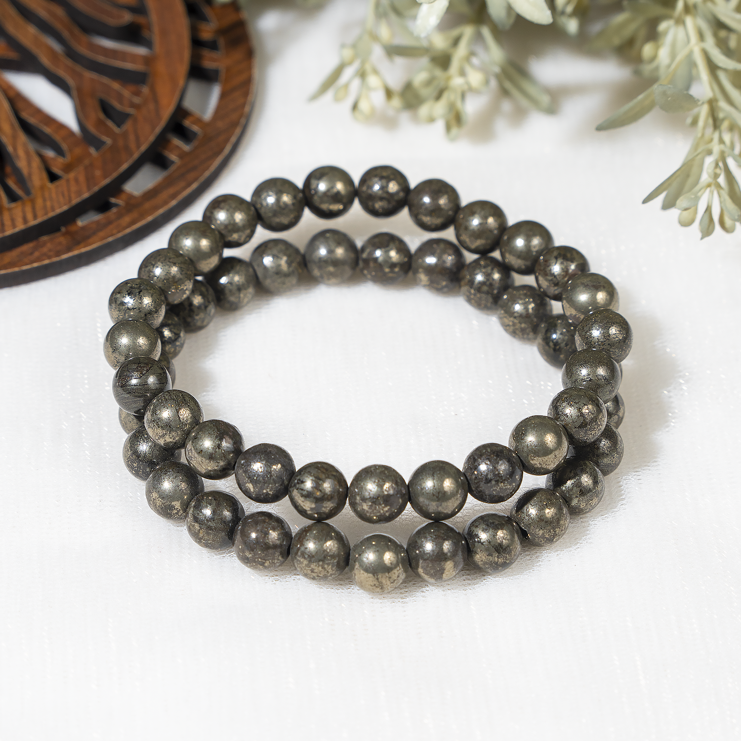 8mm Crystal Bracelets | Pyrite | Healing Gemstone Bracelet