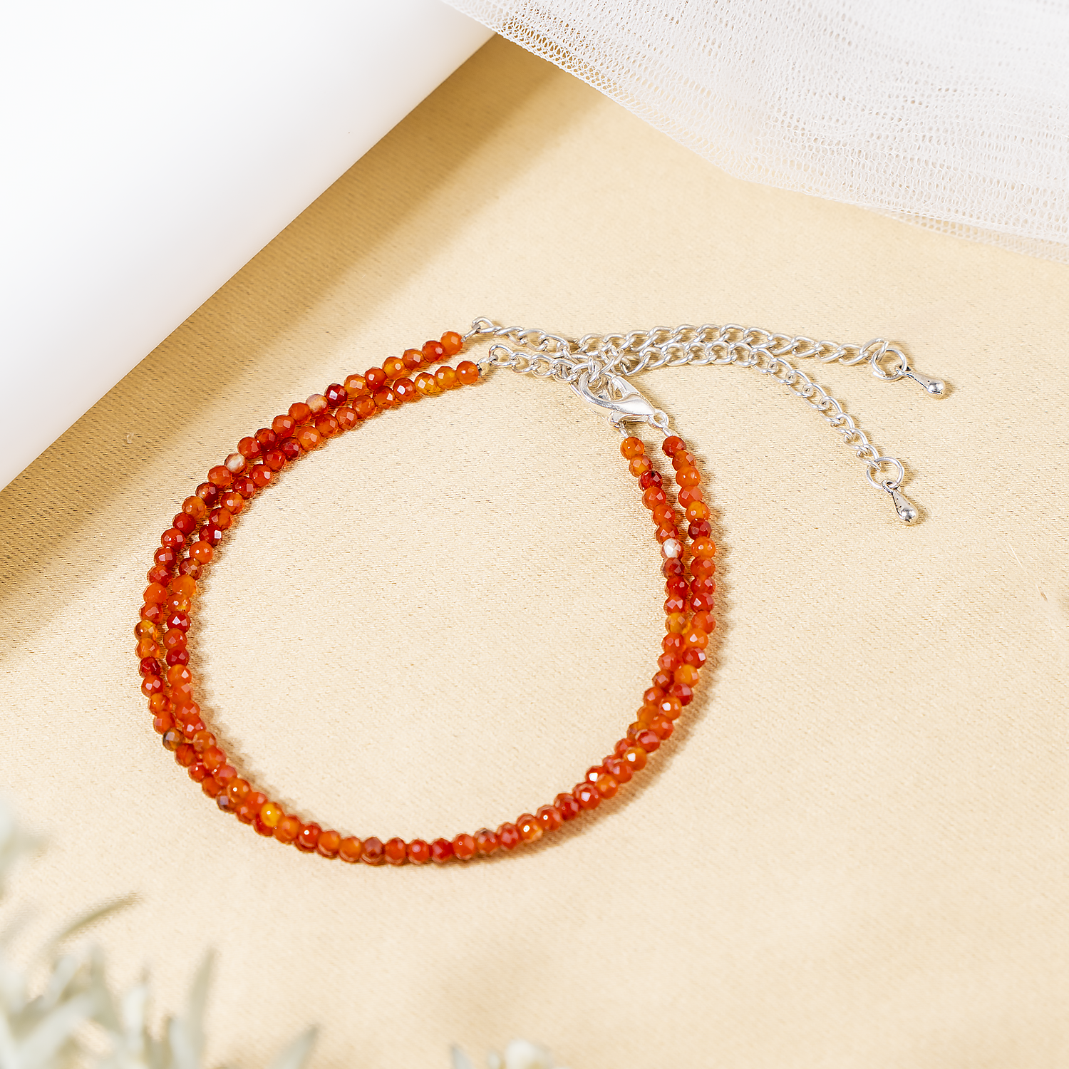 Orange Crystal Anklet