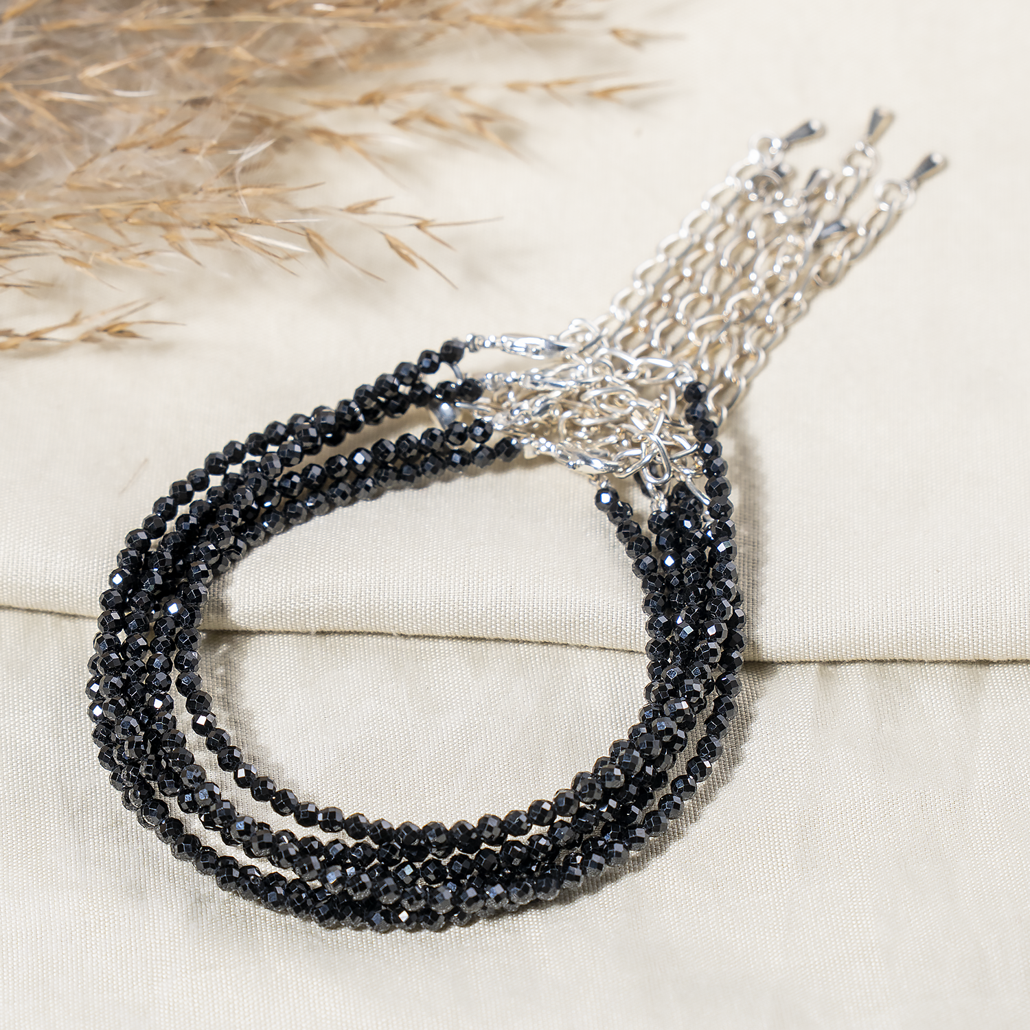 Black Tourmaline Crystal Anklet