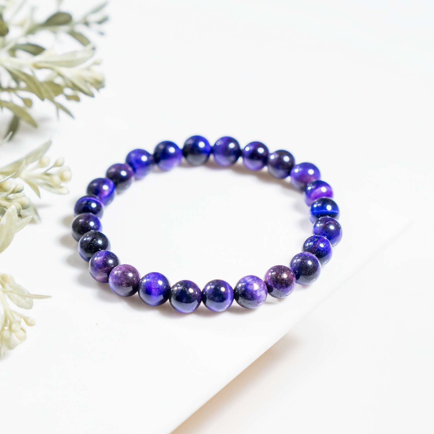 Tiger Cats Eye Violet Heated Bracelet