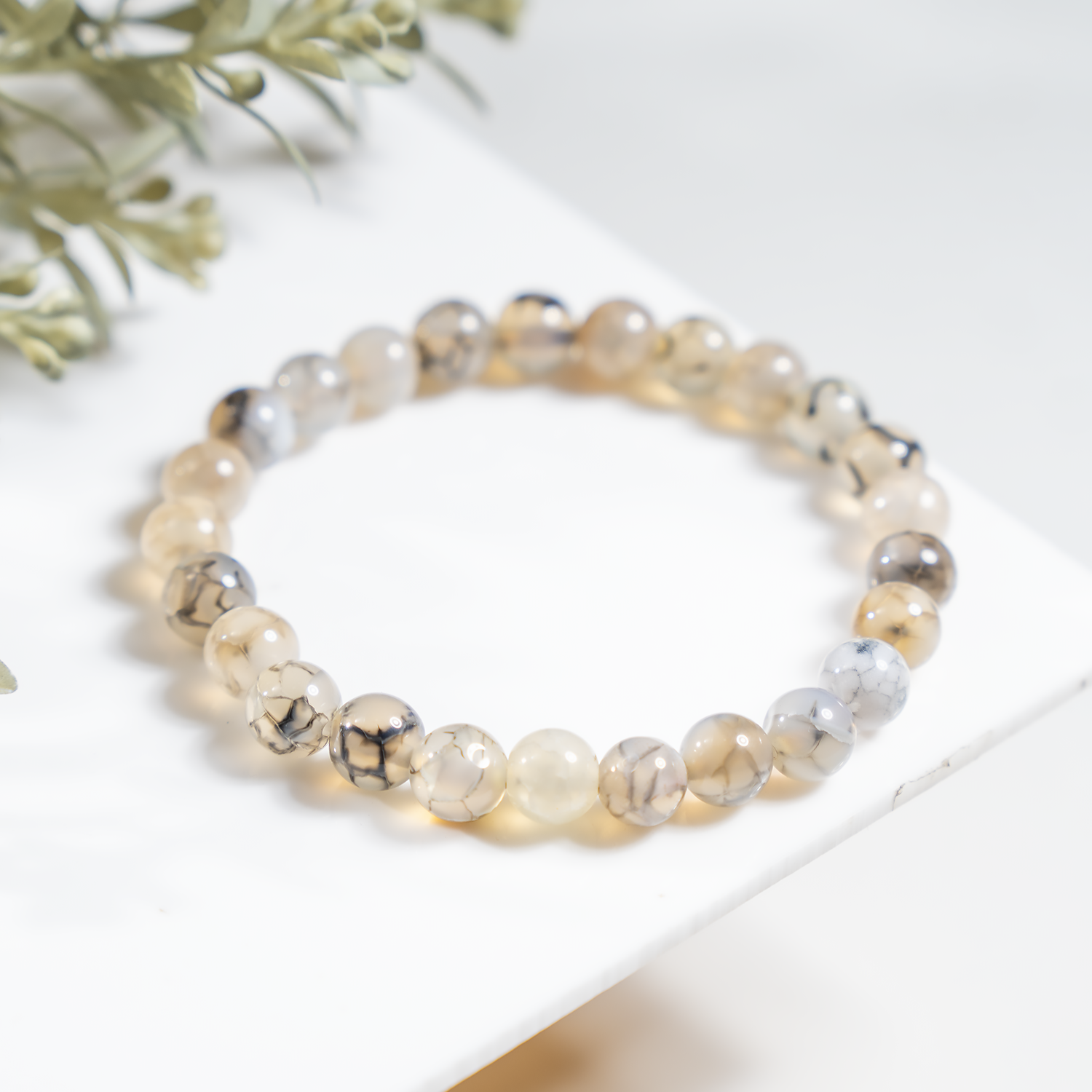 DragonVein Agate Black Bracelet