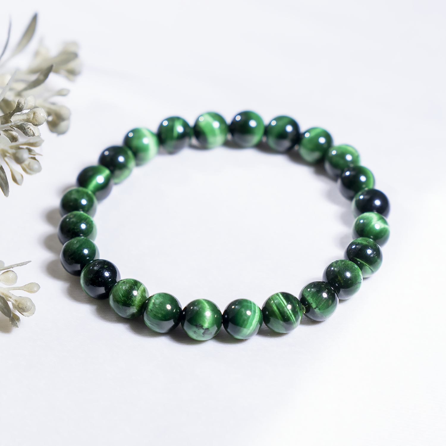 Green Tiger Cats Eye Bracelet