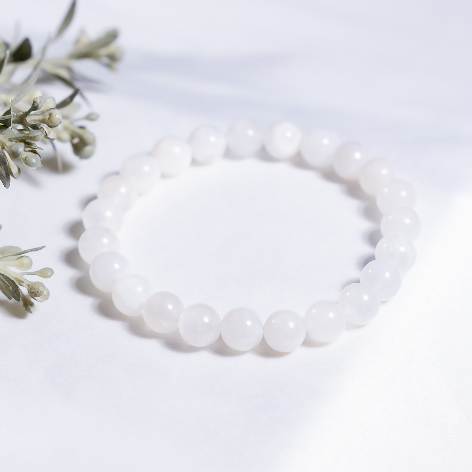 White Rainbow Moonstone Bracelet