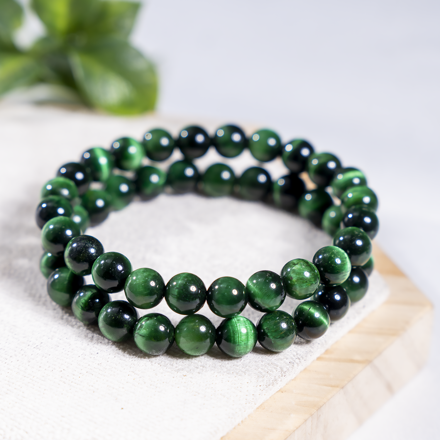 Green Tiger Cats Eye Bracelet