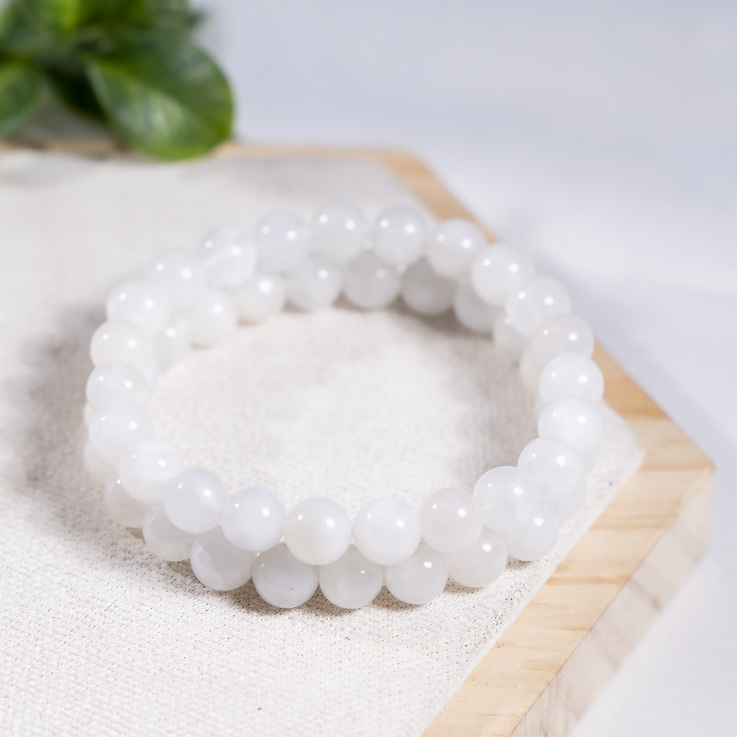 White Rainbow Moonstone Bracelet