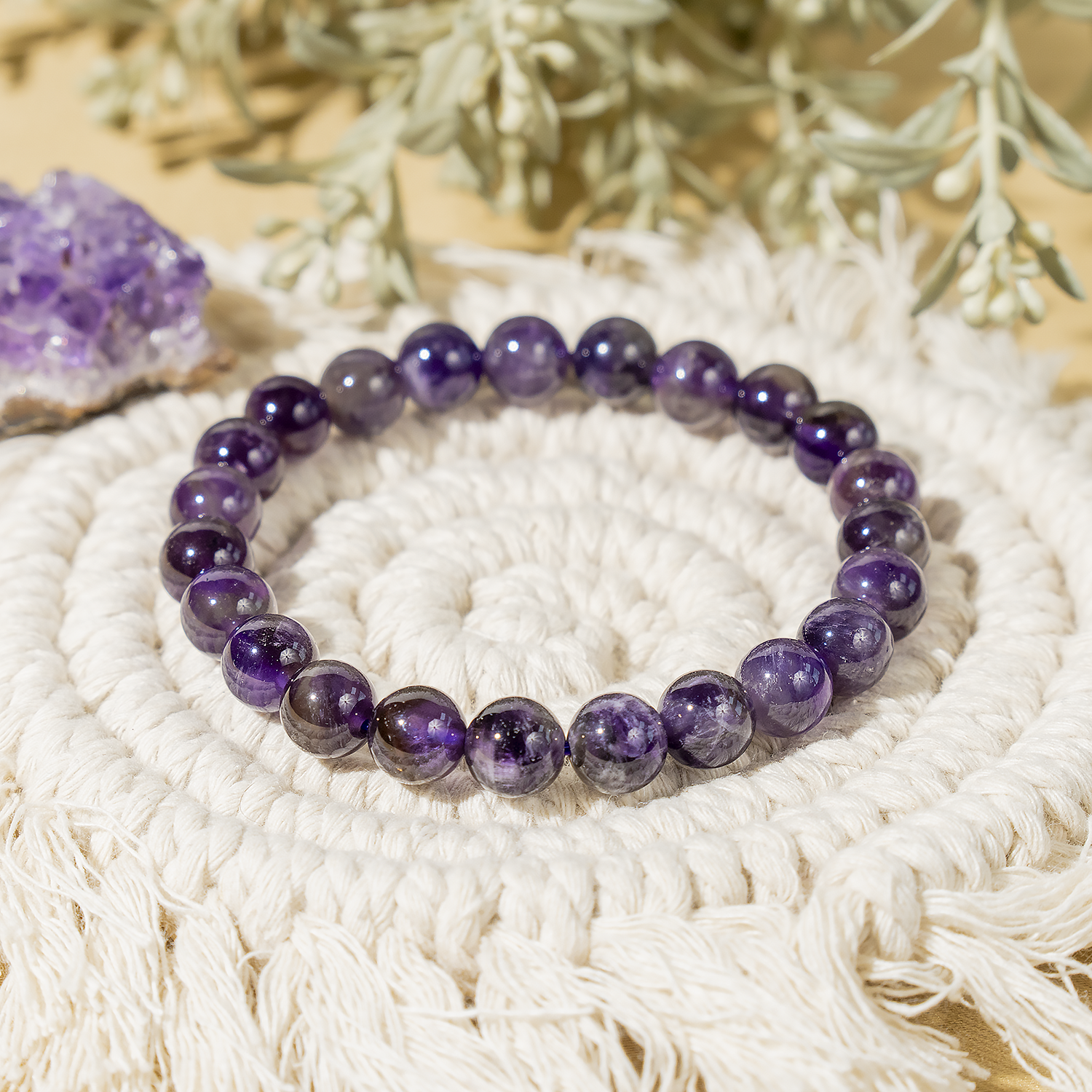 8mm Crystal Bracelets | Amethyst | Healing Gemstone Bracelet