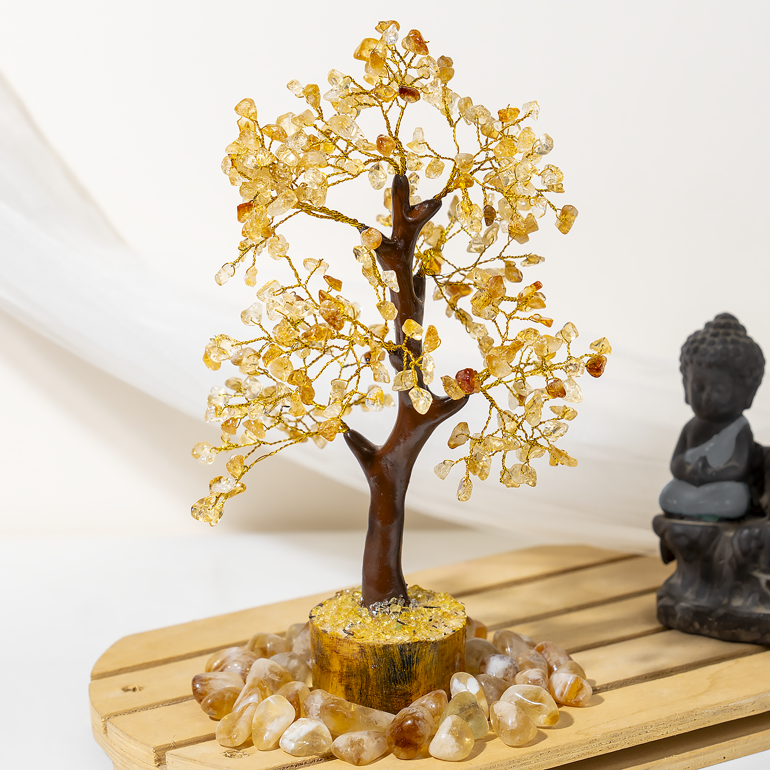 300 Chips Gemstone Tree | Citrine | Crystal Tree Of Life