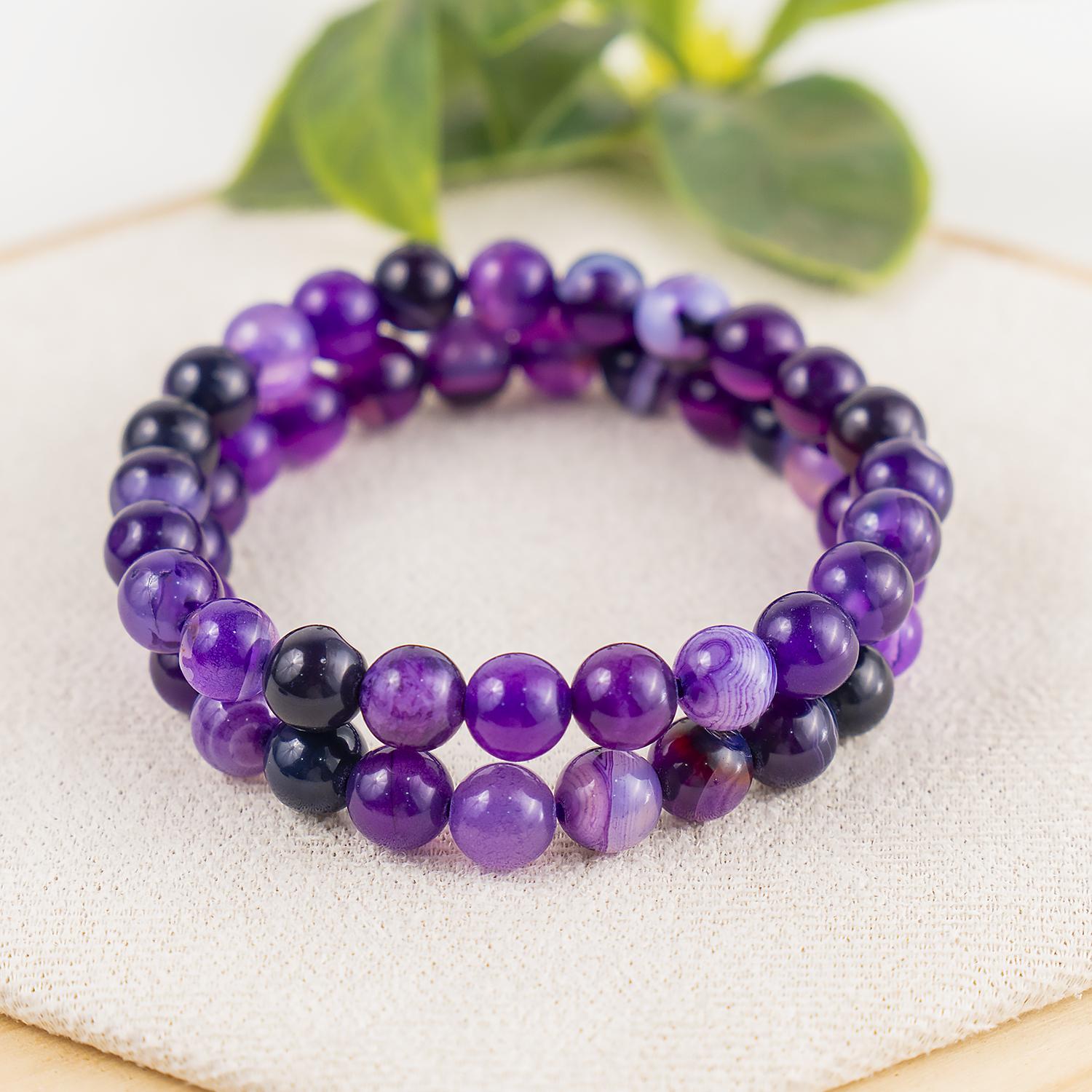 Purple Banded Agate Bracelets