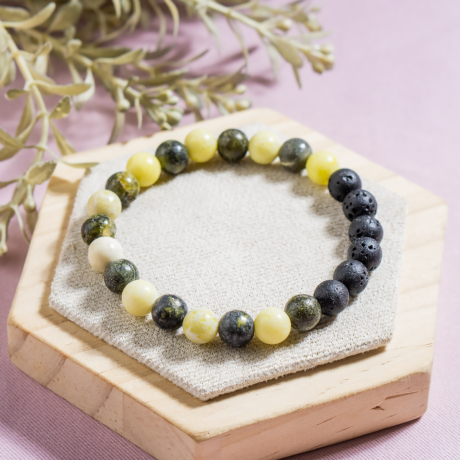 Serpentine Diffuser Bracelet With Lava  Beads
