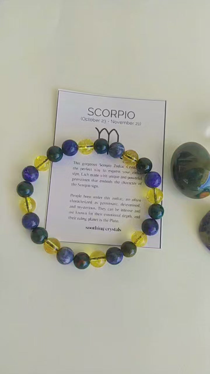 SCORPIO Zodiac Crystal Kit Bracelet & Tumbles