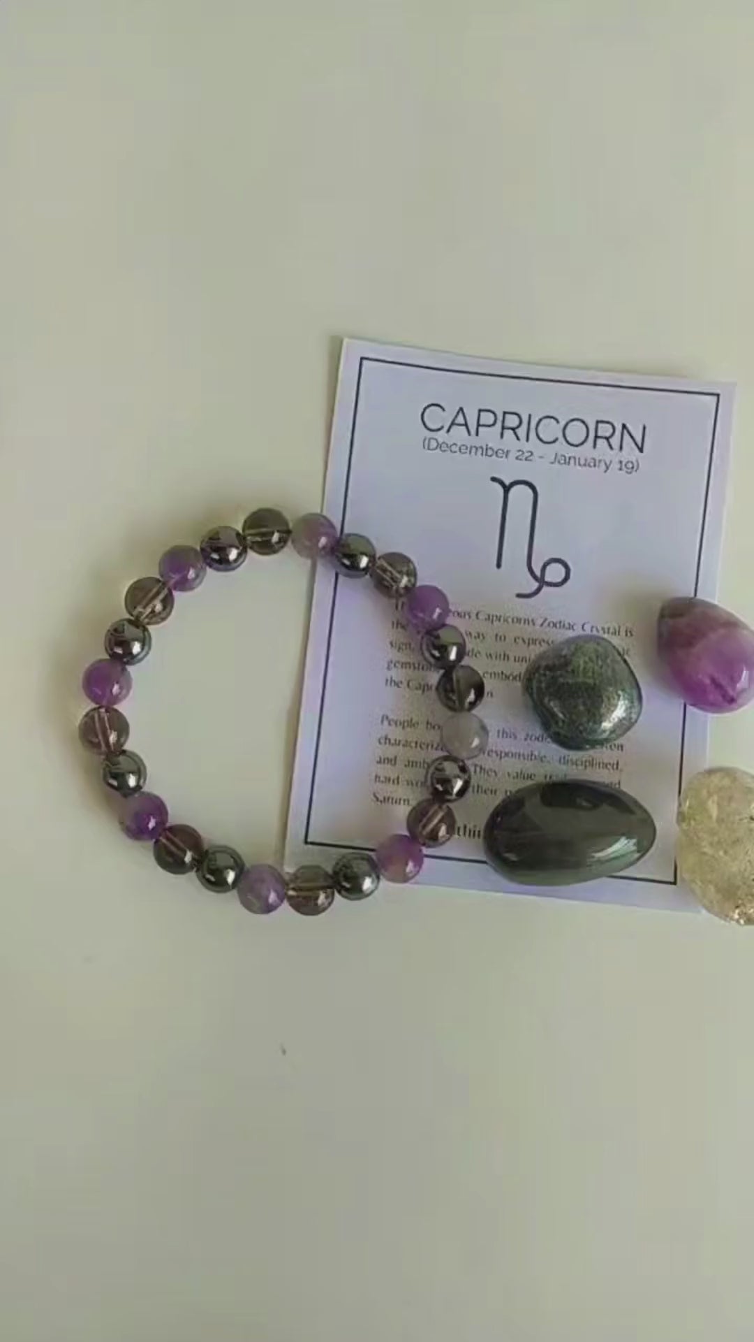 CAPRICORN Zodiac Crystal Kit, Bracelet & Tumbles