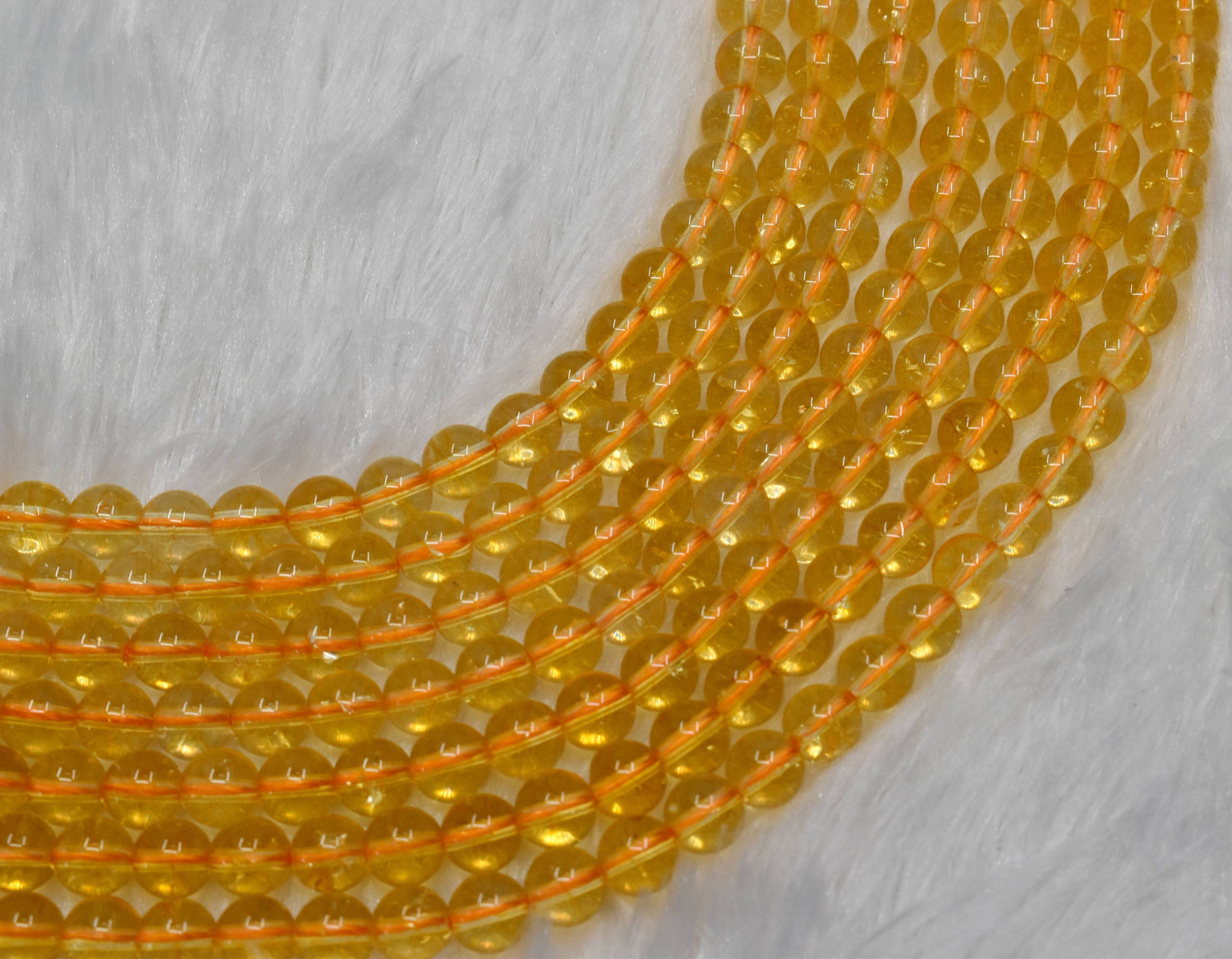 Natural Citrine Round Beads