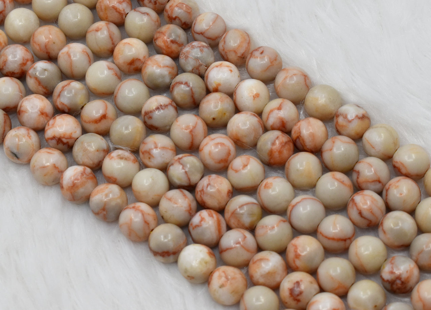 Red Picasso Jasper Round Beads