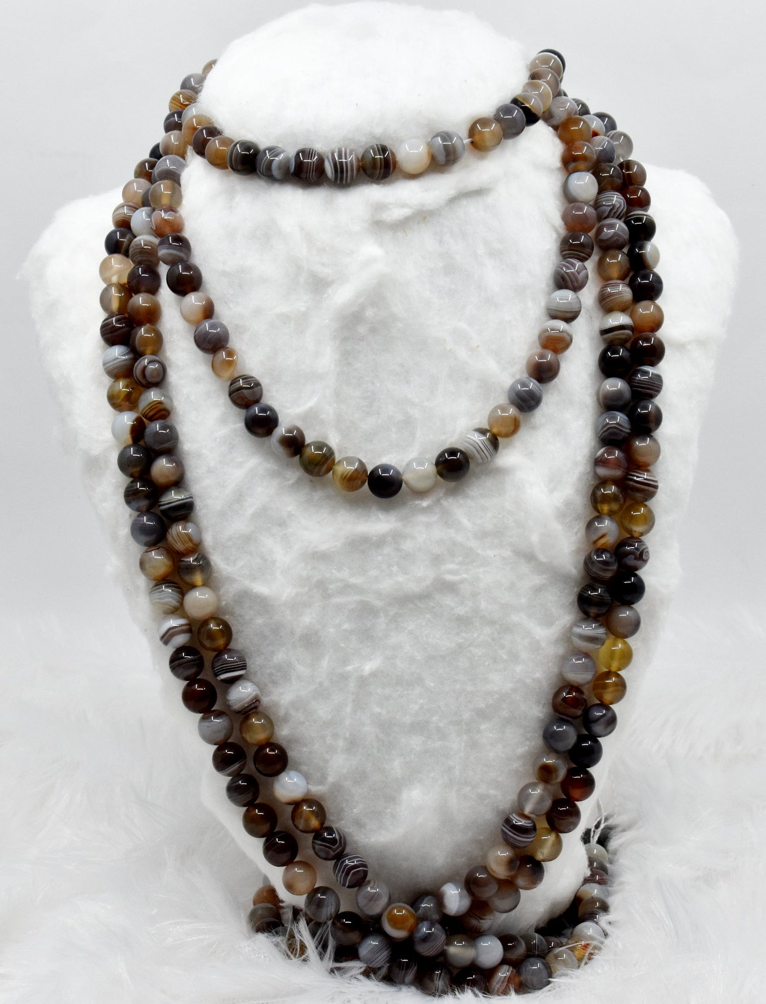 Natural Botswana Agate Round Beads