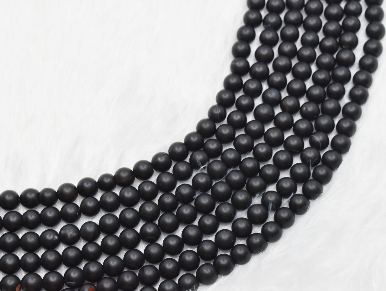 Natural Matt Black Onyx Round Beads