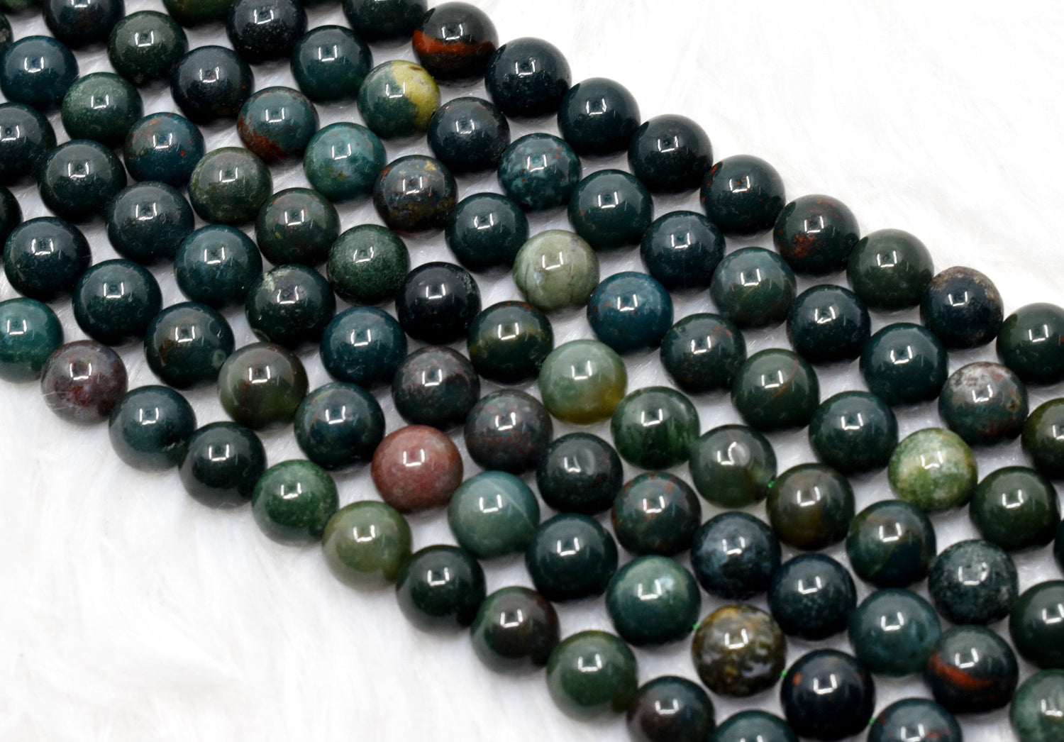 Natural Bloodstone Round Beads