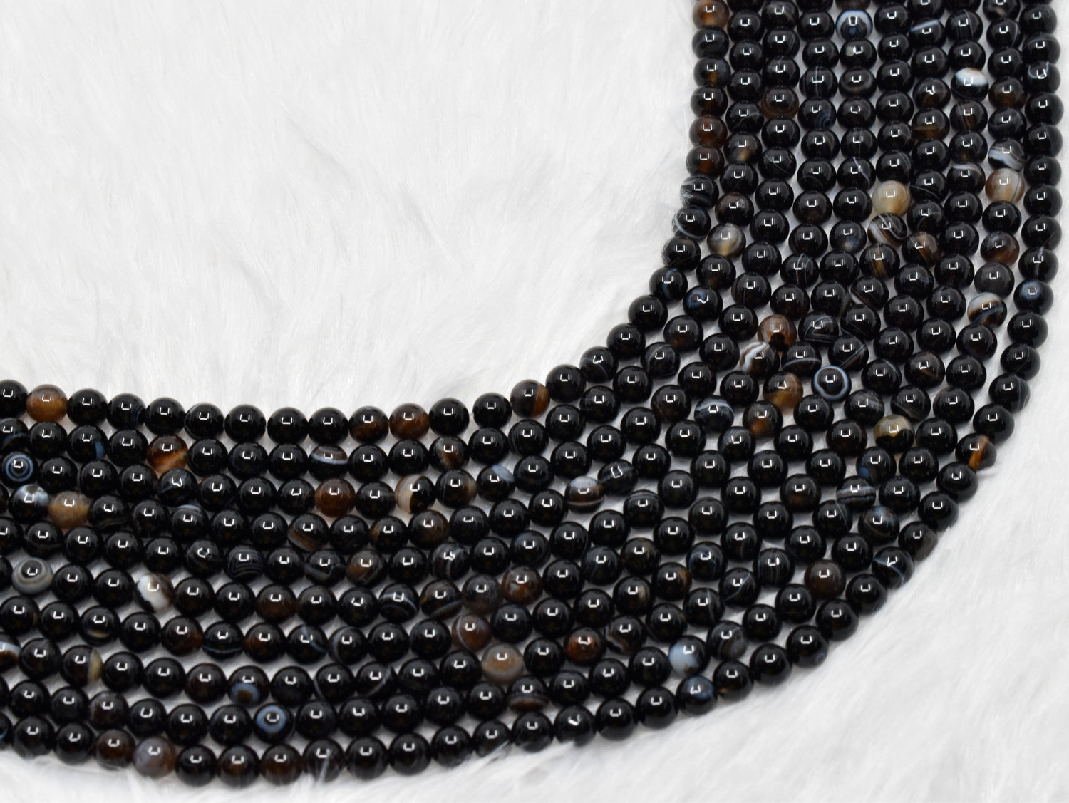 Natural Black Sulemani Agate Round Beads